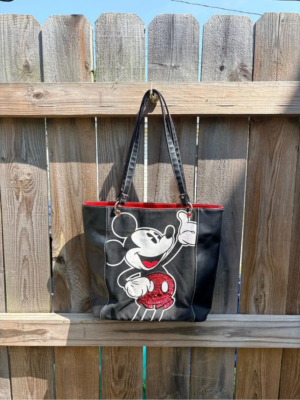 Vintage Mickey Mouse Tote Bag with Sequins